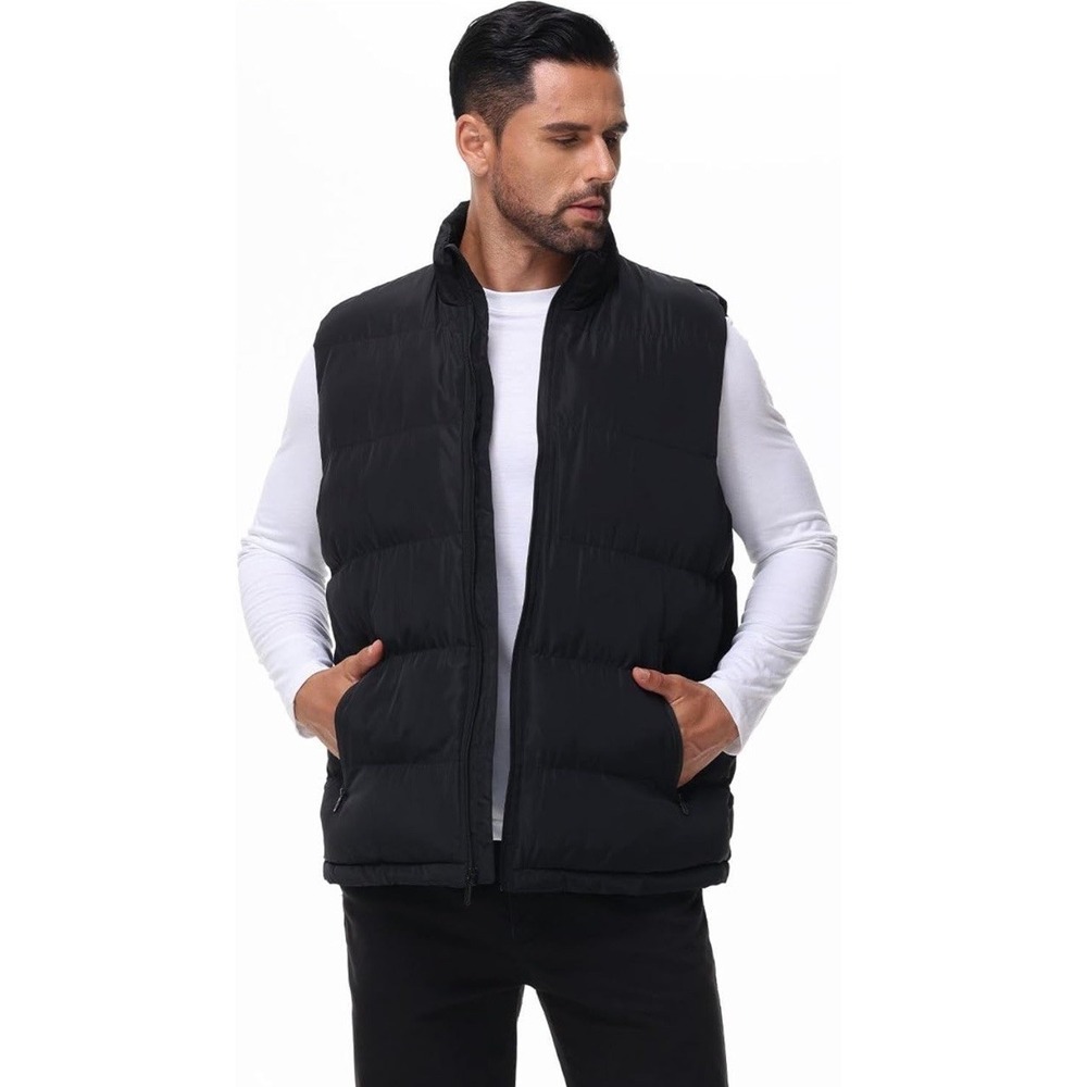 Men's Winter Lightweight Puffer Vest Sleeveless Jacket Casual Puffy NWT 3XL